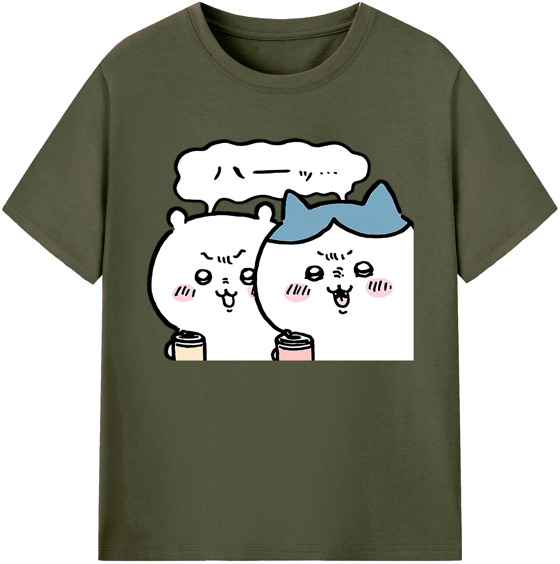 （画像用） ちいかわ ハチワレ Chii-kawa hachiware 綿100％ メンズ半袖Tシャツ｜肌触りやわらか＆通気性